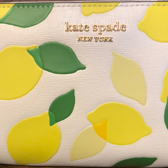 NWT-Kate Spade-Morgan-LemonπToss Embellished Zip-Around Continental Wallet-$210 - Picture 2 of 10